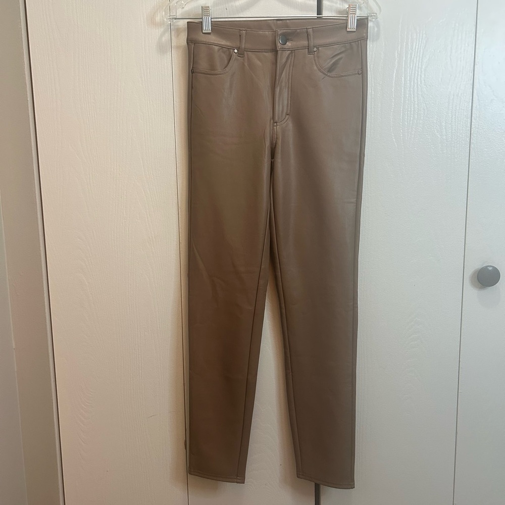 CALZEDONIA Tan Faux Leather Pants